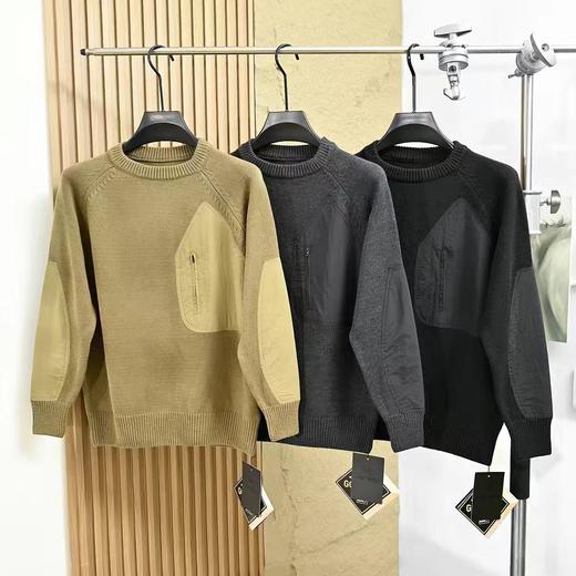 D121144男士后背5D凹凸大鸟贴袋针织衫毛衣 商品图0