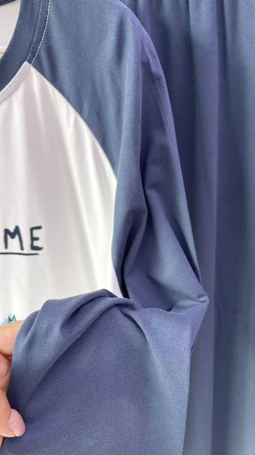 长袖长裤丝光棉圆领套装男款睡衣舒适透气1415343 商品图3