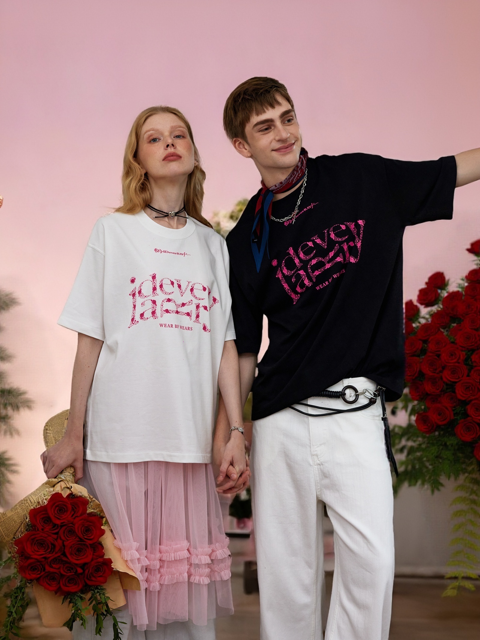 【明星同款】IDEVERRAY轻奢高级感设计短袖t恤男士字母重磅情侣宽松休闲上衣女21MSL-TM905