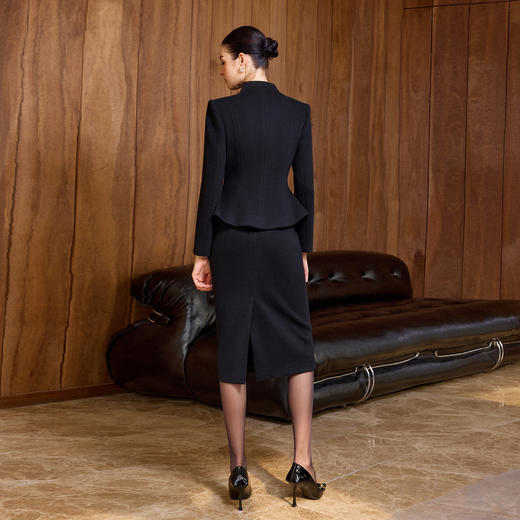 IWY/黑色无领西装套装女一粒扣商务风职业装高级感气质通勤正装CS2188 商品图4