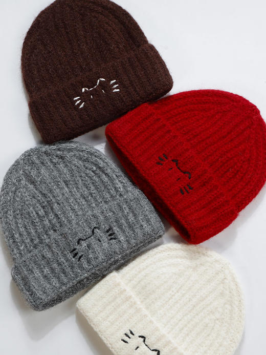 时尚可爱百搭表情小猫针织帽-纪念日百货门店同款167596846 商品图4