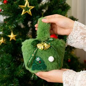【氛围感神器❗️平安果毛绒袋】创意圣诞毛绒袋，毛绒材质手感柔软细腻，装满惊喜的铃铛礼物袋，饰品配饰用品铃铛创意平安夜diy袜子礼物袋QQ