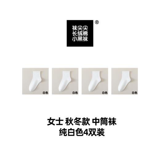 袜尖尖长绒棉系列国标A类秋冬款女士中筒袜4双装 商品图6