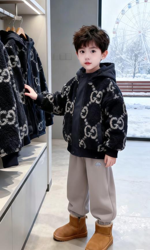 降温直接冲加绒版‼️‼️一条过冬【经款儿童刺绣加绒卫裤】A类亲肤，上身舒适度拉满 商品图4