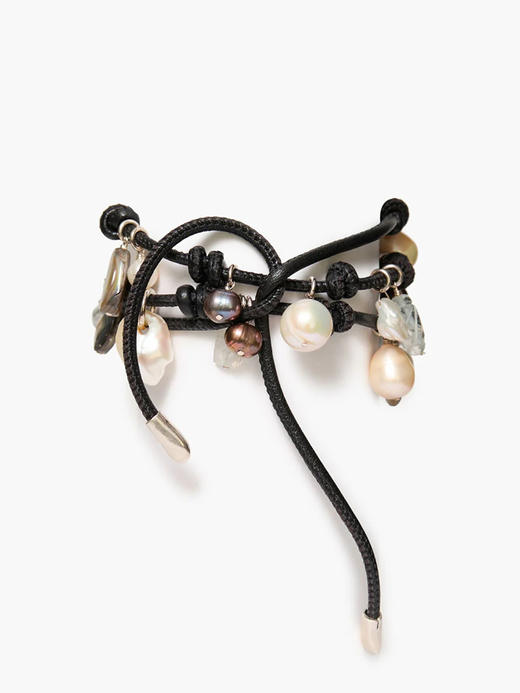 订购6周到｜Chan Luu-LEA-黑色 淡水珍珠 鲍贝 月光石 皮革 手链［美国设计师］ 商品图1