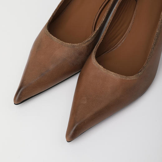 ROMI STUDIO头层蜡感擦色小牛皮羊皮方根尖头高跟鞋 RWDSP31668【跟高5.7cm左右】 商品图7