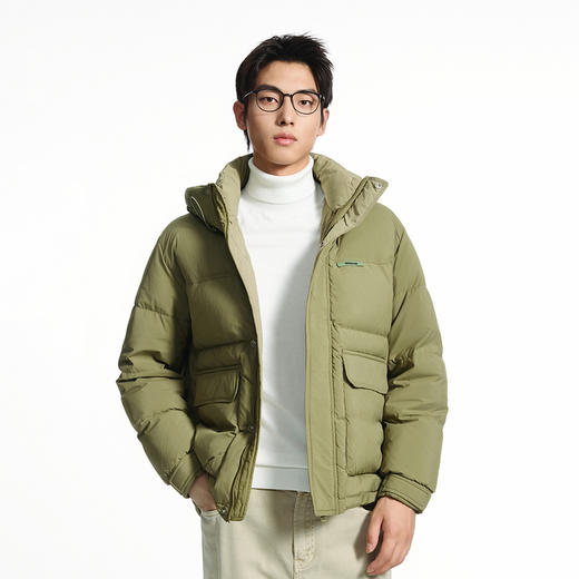GXG男装【90%鸭绒】冬季时尚撞色立体贴袋男式连帽羽绒服K&C 商品图4