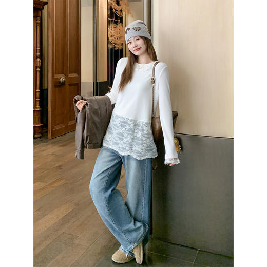 <曾小咸推荐>现货秒杀 ！微信超特价！蕾丝拼接打底衫 日常169.99 立减80 秒杀89.99！！复古牛仔裤秒杀99.99！！ 商品图1