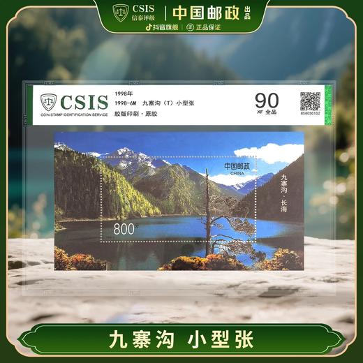 【中国邮政】1998年6M九寨沟-长海邮票小型张单张封装版（信泰评级） 商品图0
