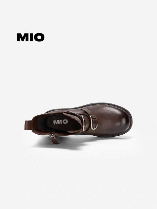 MIO米奥马丁靴皮带扣短靴2025冬季新款复古切尔西靴厚底皮靴女靴 商品图1