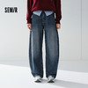 森马牛仔裤女春季做旧宽松弧形弯刀裤含莱赛尔2026新款复古风长裤 商品缩略图1