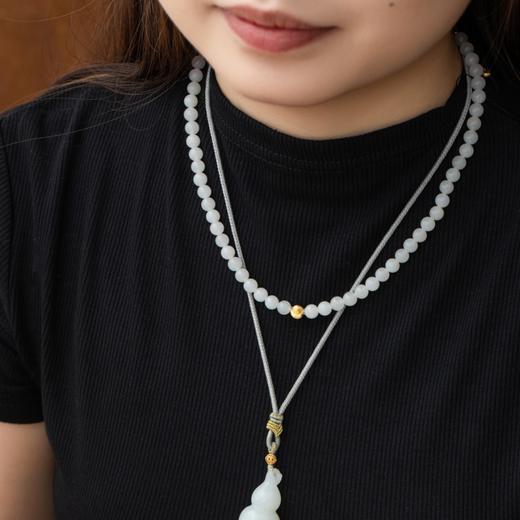 菜菜家白月光和田玉项链|新疆且末特级白+猫眼金珠，油润细腻 商品图7