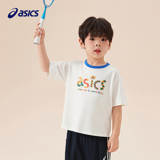 ASICS/亚瑟士童装25年夏季新款男女小童趣味logo棉感柔软短袖T恤 商品图1