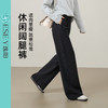 【双12特惠-休闲-阔腿裤】逸阳秋新款高腰肌理感垂顺弹力宽松直筒休闲裤子8148 商品缩略图3