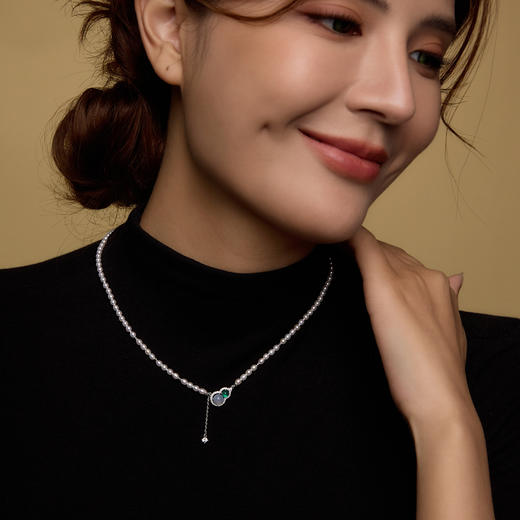 Manreya玛芮雅“玉髓福禄”淡水珍珠项链|铜镀金，淡水珍珠，玉髓 商品图3