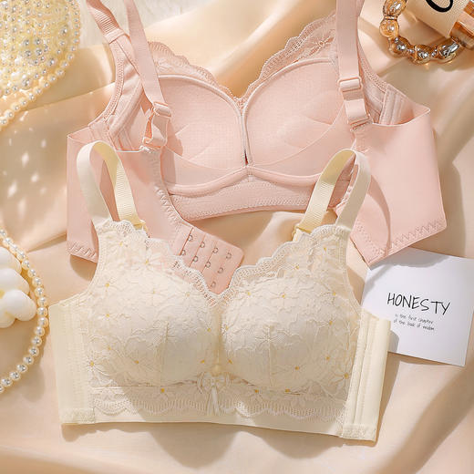 A2-【70AB-85AB】【小胸聚拢 小A秒变大C】圆圆胸内衣女聚拢收副乳调整型文胸   秋菊 商品图7