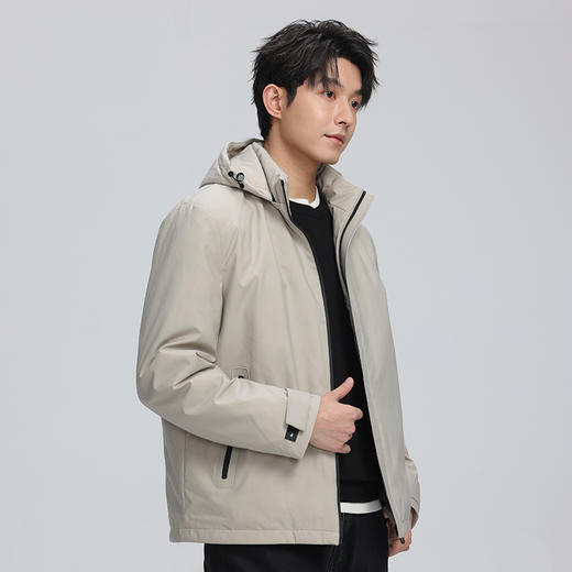 【立体剪裁】个调 秋冬季轻薄男士可拆卸帽子羽绒服2111 黑色/藏青色/咖色/白灰色 （170-200）轻暖不压身 商品图2