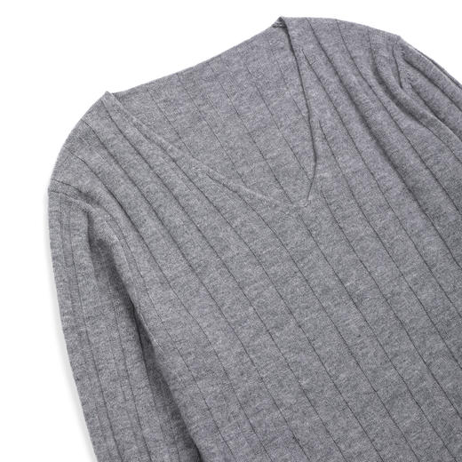 ROMI STUDIO“优雅舒适”100%羊毛坑条立体V领套头毛衫 RWDSS61819 商品图3