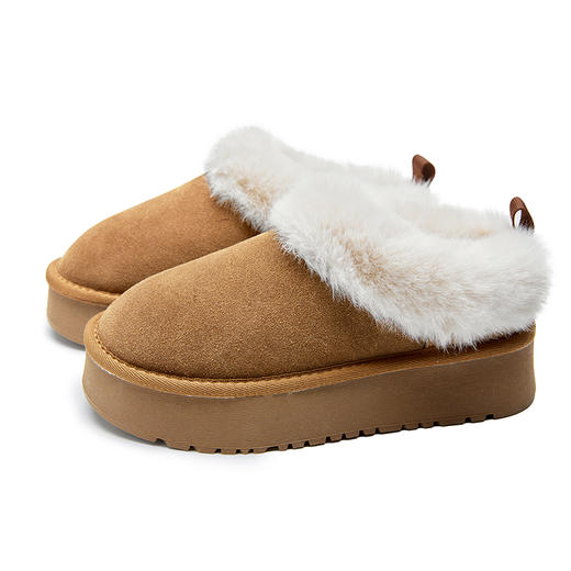 西遇低帮厚底雪地靴女冬季新款保暖加绒加厚毛毛鞋面包棉鞋子V2457337 商品图4