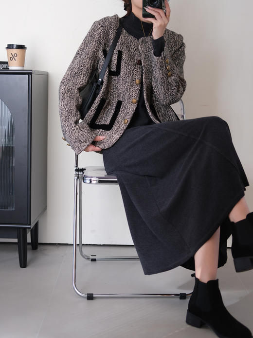 假两件微磨毛显瘦320g连衣裙 商品图6