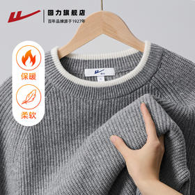 回力毛衣男款2025秋冬新款假两件圆领打底衫内搭毛线衣男士针织衫