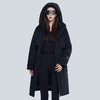 【绒朵轻盈饱满】个调 2025冬季新款女士长款鹅绒重磅加厚高进黑风衣羽绒服8768 黑色155-170 商品缩略图5