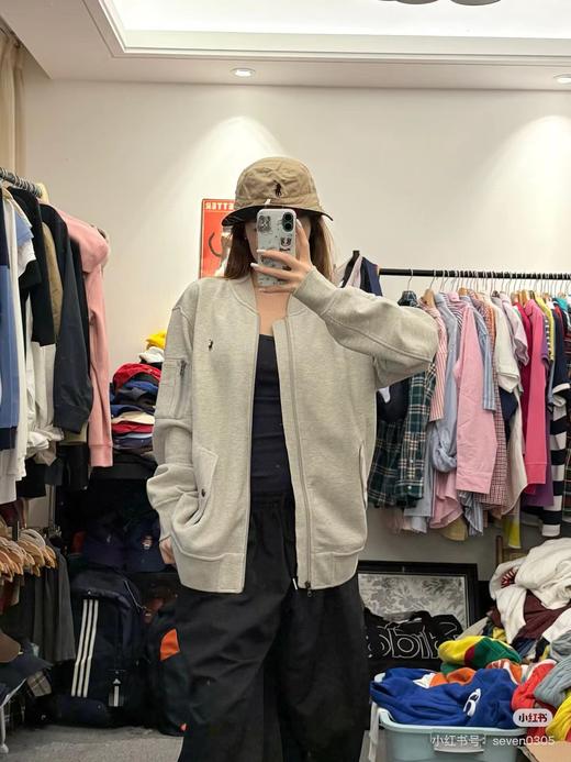 D121167小马刺绣Logo纯色棒球领长袖情侣秋冬拉链夹克外套 商品图13