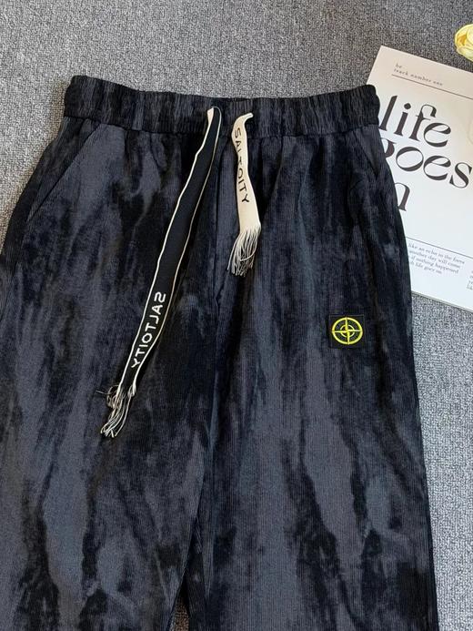 D121132美式高街复古街头潮牌痞帅百搭简约褶皱学院风直筒休闲裤 商品图7