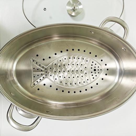 蒸鱼锅大号家用加厚304不锈钢一层双层椭圆蒸鱼蒸笼电磁炉锅蒸锅 商品图2