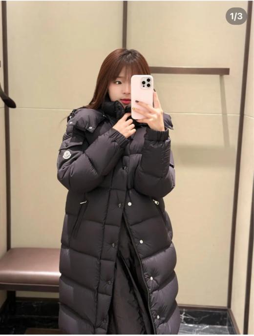 长款蒙口羽绒服，国标90绒！Moncler/蒙口Hanovcrtan七格加厚雾面长玛雅 男女同款。 雾面羽绒服 商品图0