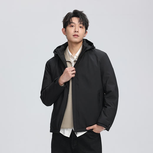 【立体剪裁】个调 秋冬季轻薄男士可拆卸帽子羽绒服2111 黑色/藏青色/咖色/白灰色 （170-200）轻暖不压身 商品图1