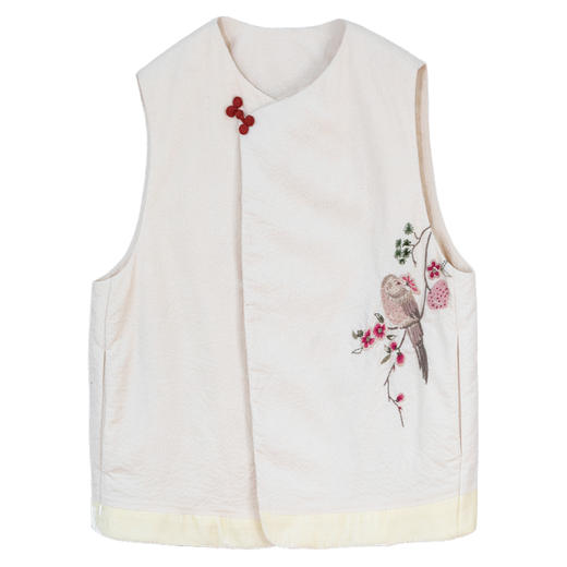 牧衣游原创 手工刺绣灯芯绒夹棉马夹新款百搭复古新中式开衫 木言 商品图4