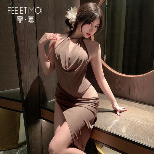 【情趣内衣】霏慕 琥珀佳人深V荡领连体衣ZY163 商品图6