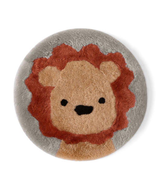 【澳洲品牌】EVERAU   纯羊毛椅垫小垫沙发垫坐垫羊剪绒短毛餐椅垫 圆形座垫冬季羊皮椅垫 小狮敲门坐垫EAZ063 商品图0