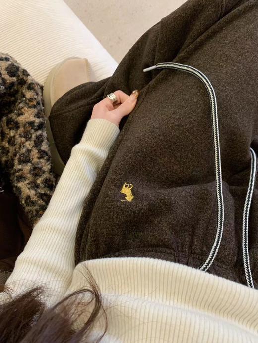 D121119秋冬羊绒加绒弯刀裤女士毛呢休闲长裤 商品图11