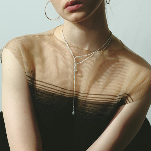 【春夏新款】alodia.co 品牌直发 掠影银河白水晶水滴毛衣链 意大利工艺长期主义简约高级感 商品图4