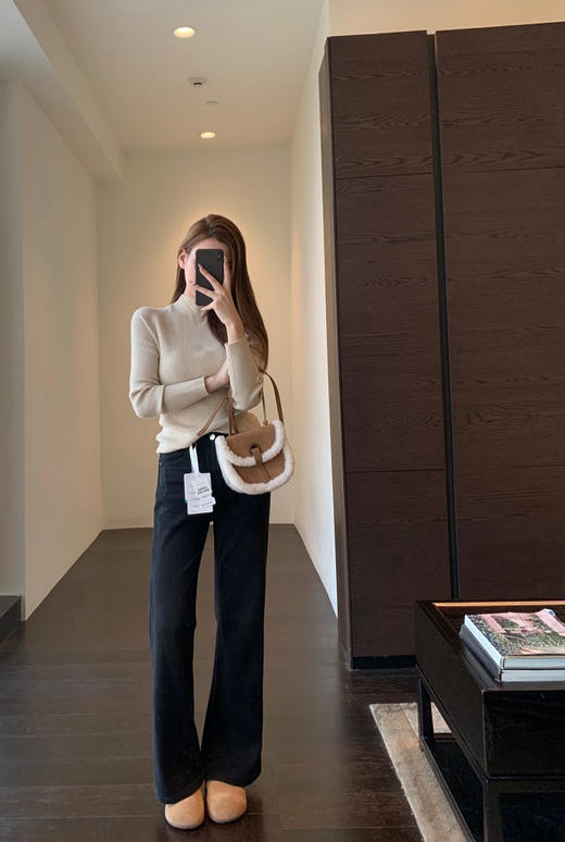 秒变超模腿！2025秋冬复古猫须水洗色系百搭显瘦微喇牛仔裤女款！ 商品图6