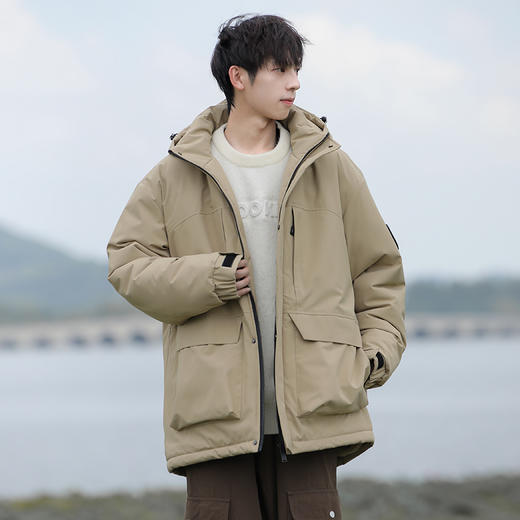 【硬汉风格 防风锁温 耐磨抗撕裂】冬季防风连帽石墨烯大码棉服 （B1-M5311） 商品图2