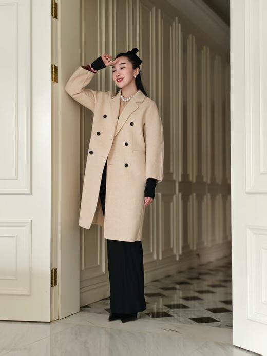 【12.19上新】2色之家夹花羊毛羊绒双面呢大衣·LSQ 商品图0