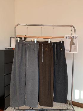 D121119秋冬羊绒加绒弯刀裤女士毛呢休闲长裤