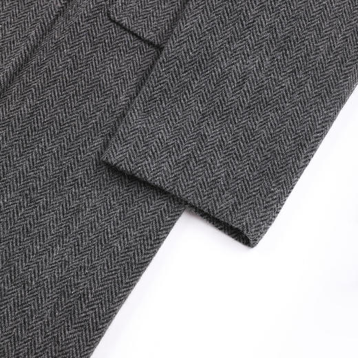 ROMI STUDIO100%羊毛人字纹肌理翻领廓形中长大衣RWCWWG7055 商品图9