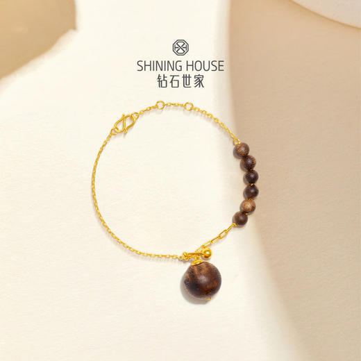 【沉香黄金】钻石世家 祈愿系列·古韵鎏金手链 足金沉香手链 古韵沉香与华贵黄金碰撞组合 汇聚非遗之美【黄金产品不支持无理由退换货】预计3-5天发货 商品图5