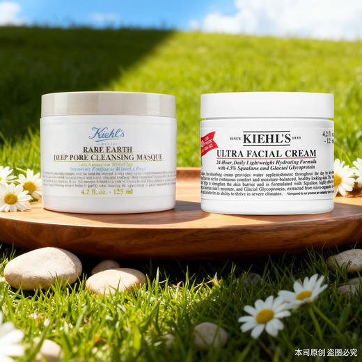 【双12嗨购节】【全球购-买一送一+送限定礼盒】Kiehl'S科颜氏白泥面膜125ml*1+科颜氏高保湿面霜125ml+礼盒礼袋 商品图1