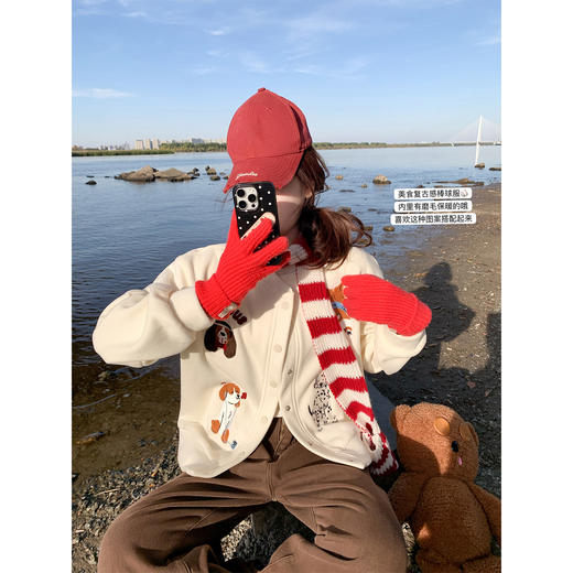 <曾小咸推荐>现货秒杀！微信超特价！！韩系重工植绒棒球服 日常229.99/件 立减90 秒杀139.99/件！！ 商品图2