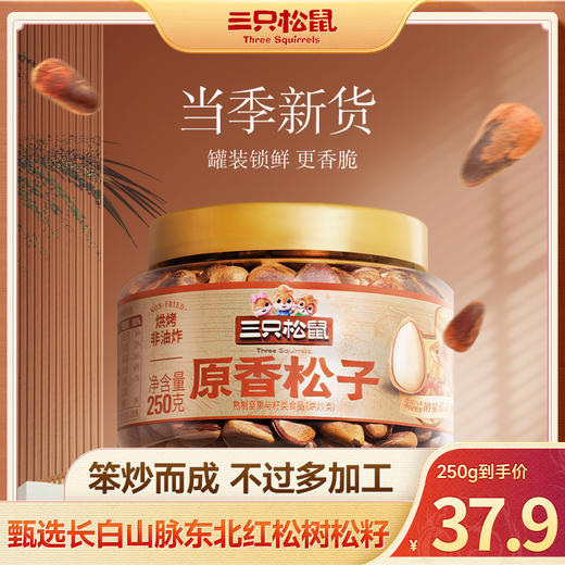 三只松鼠 罐装坚果_原香松子250g 商品图0