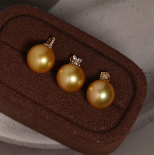 甄珠贝 篙端浓金莞美金珠 12-13mm  ji光无暇 GRC大证 best gem quality蕞优珠宝品质 Fancy Golden 绚金色 18k纯金镶嵌 商品图0