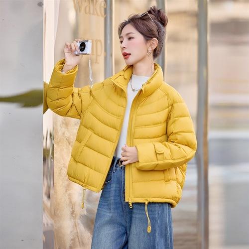 HR JYJ25156休闲风羽绒服宽松立领轻薄白鸭绒排骨羽绒外套 商品图3