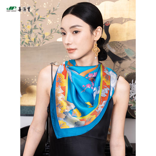 喜得宝文创非遗手绘  绘彩·精卷方巾 商品图1