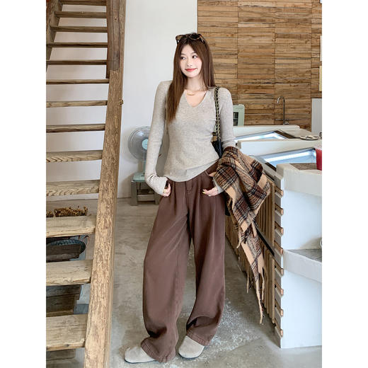 <曾小咸推荐>现货秒杀 ！微信超特价！韩系v领针织打底衫 日常119.99 立减50 秒杀69.99！！ 商品图4