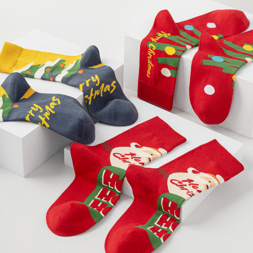 JKN圣诞中筒袜|长绒棉舒适透气，无骨袜头，好穿不硌脚，袜子 商品图0